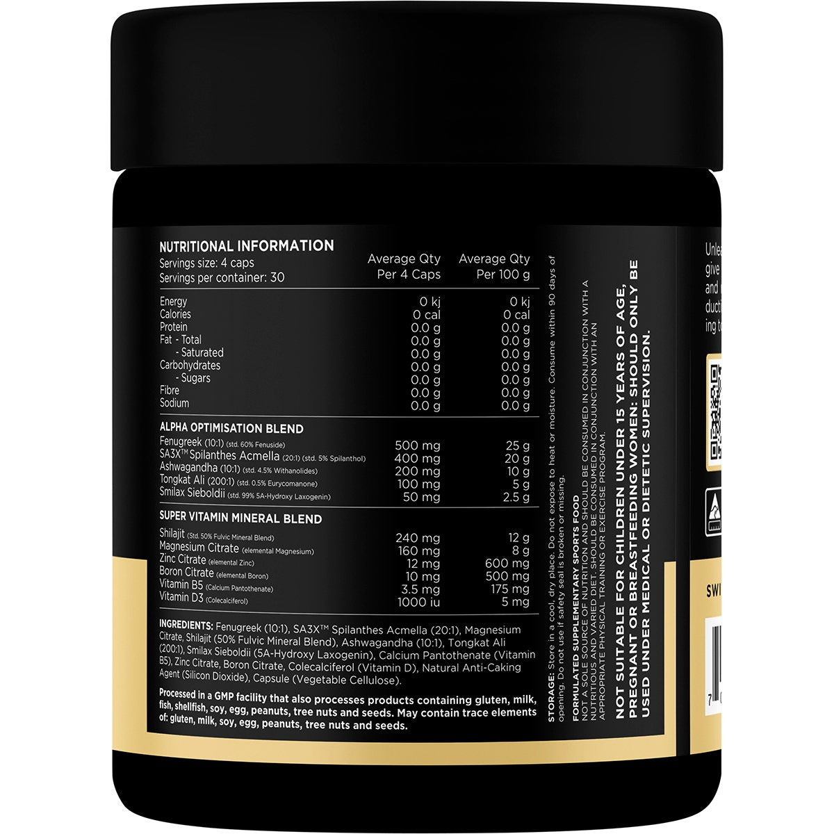 SWITCH NUTRITION Alpha Male Support Formula 120 Caps