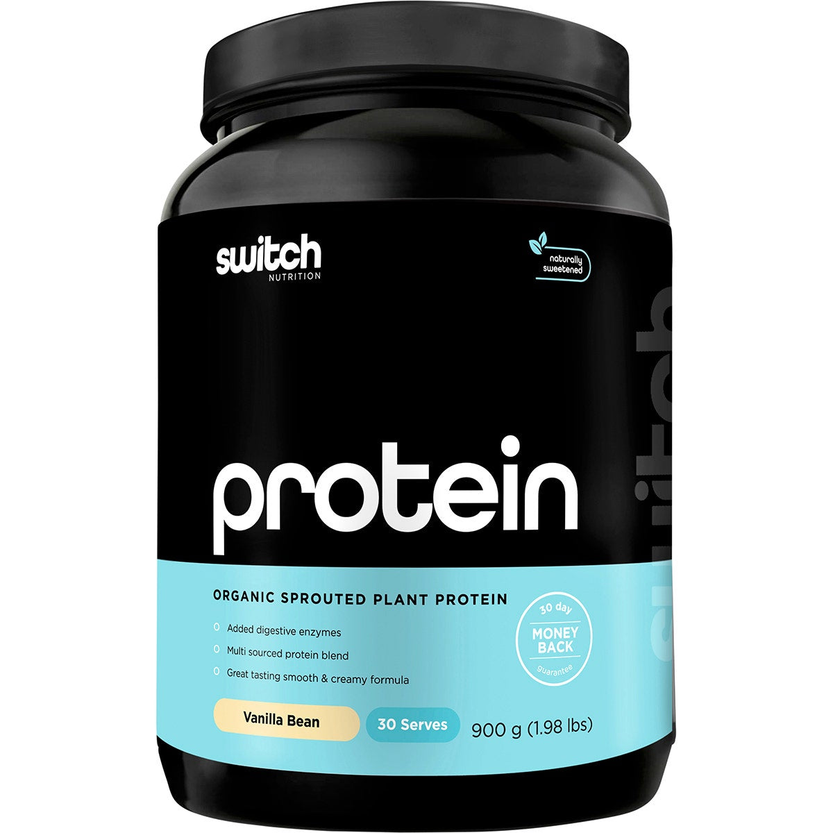 SWITCH NUTRITION Protein Organic Sprouted Plant Vanilla Bean 900g