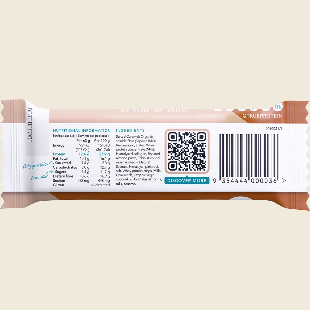 True Protein Protein Bar Salted Caramel 12x63g