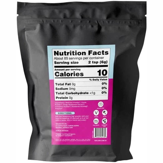 Teelixir Organic Mushroom Beet Latte (Starring Chaga And Cacao) 500G