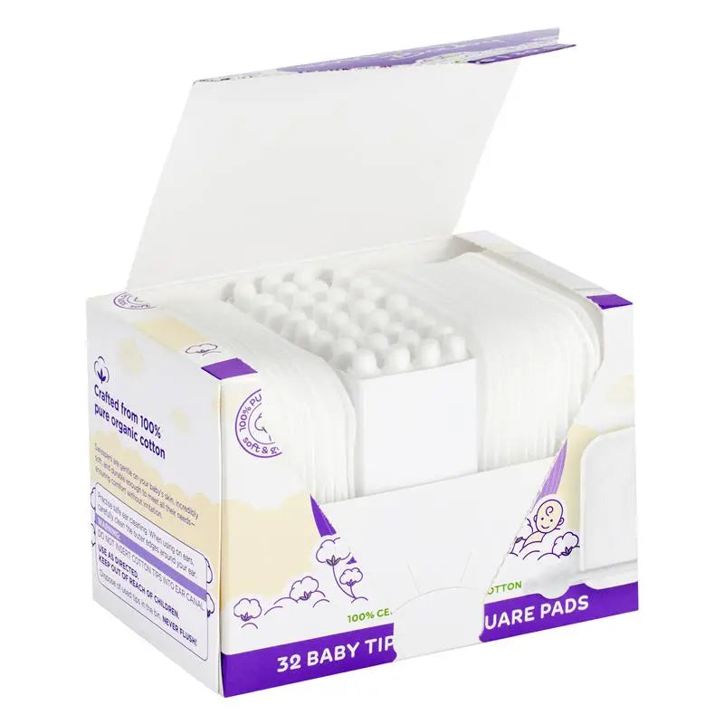 Swisspers Baby Care Essentials Pack 32 Tips & 30 Square Pads