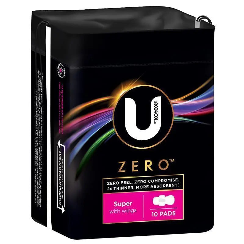 U By Kotex Pad Zero Super Wing 10 Pack Z6